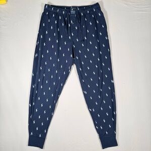 Polo Ralph Lauren Pajama Pants Men’s L Navy Blue All Over Pony Print Cotton